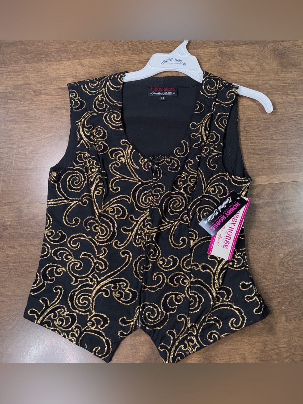Hobby Horse Limited Edition Show Vest Black Gold Ravell Paisley Medium